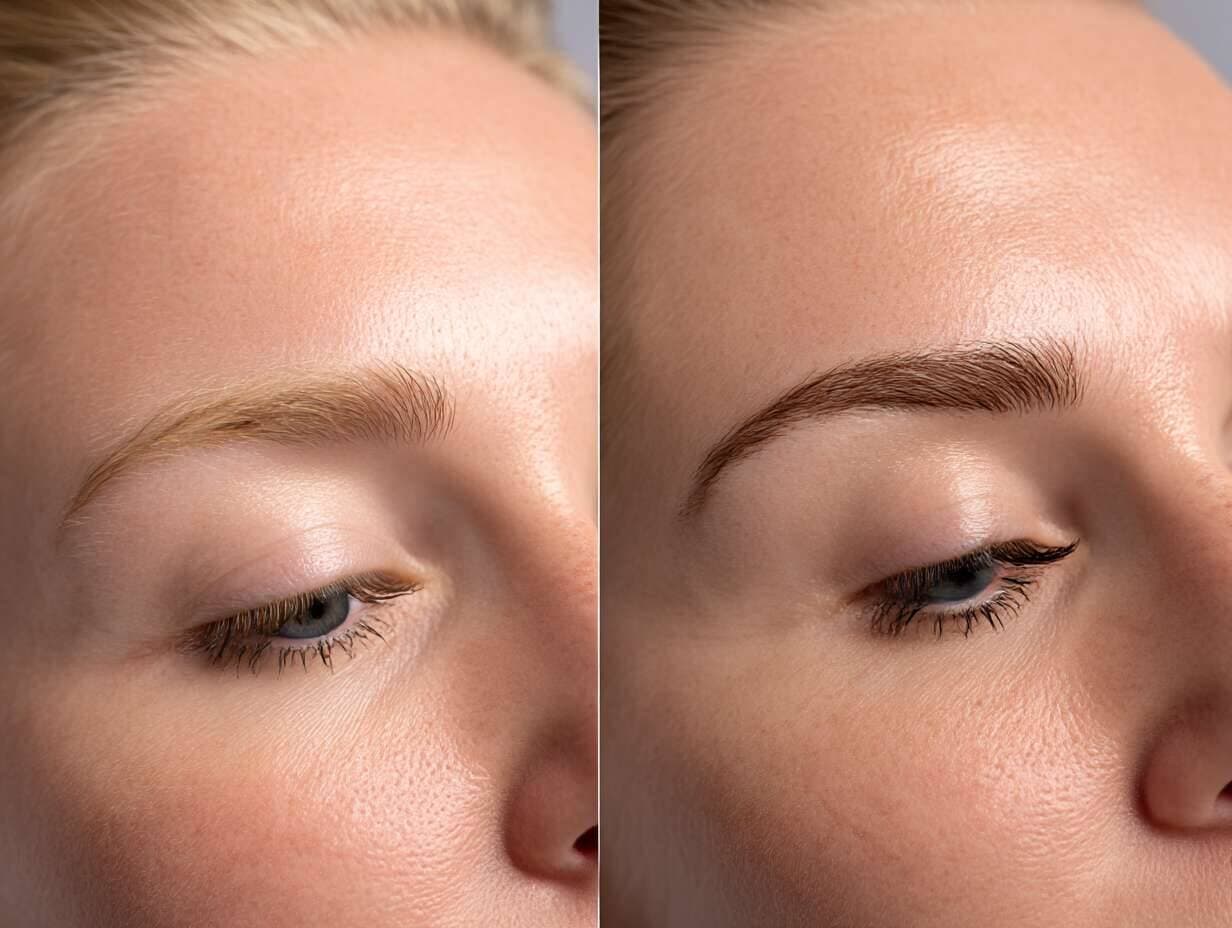 Pred a po - farbenie a úprava obočia - Kozmetika Michaela